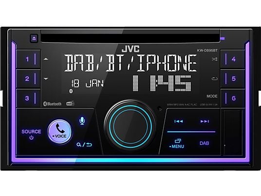 JVC KW-DB95BT - Autoradio (2 DIN (Doppel-DIN), Schwarz)