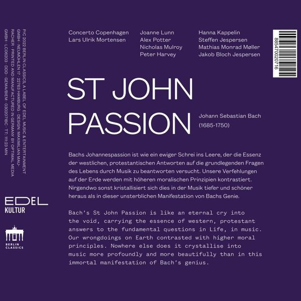 Concerto Copenhagen - Lars Ulrik Mortensen - Bach:St John Passion  - (CD)
