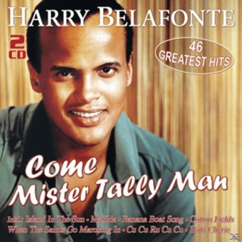 Albumcover von Harry Belafonte. Titel: Come Mister Tally Man. Zeigt sein Porträt und Text.