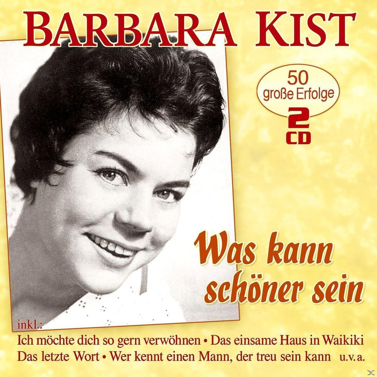 Albumcover: Barbara Kist mit Text 'Was kann schöner sein'. Gelber Hintergrund.