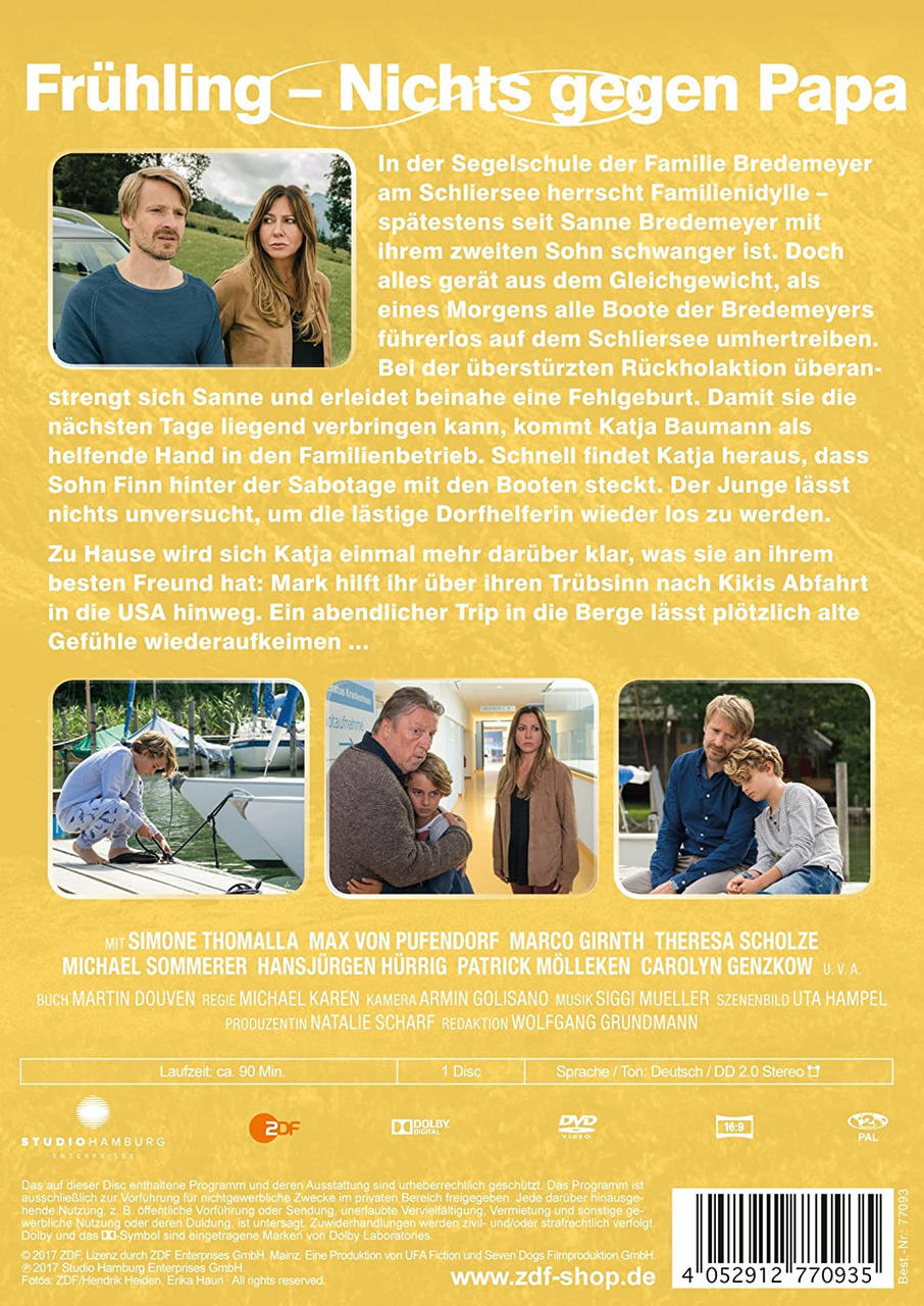 Rückseite einer DVD. Enthält Text auf Deutsch und Bilder eines Paares.