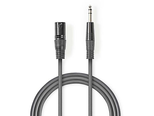 NEDIS Audio-Kabel XLR 3-Pin Stecker -  6.35 mm Stecker, 1.5m