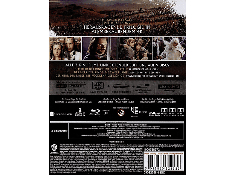 Thumbnail - Der Herr der Ringe: Extended Edition Trilogie 4K Ultra HD Blu-ray