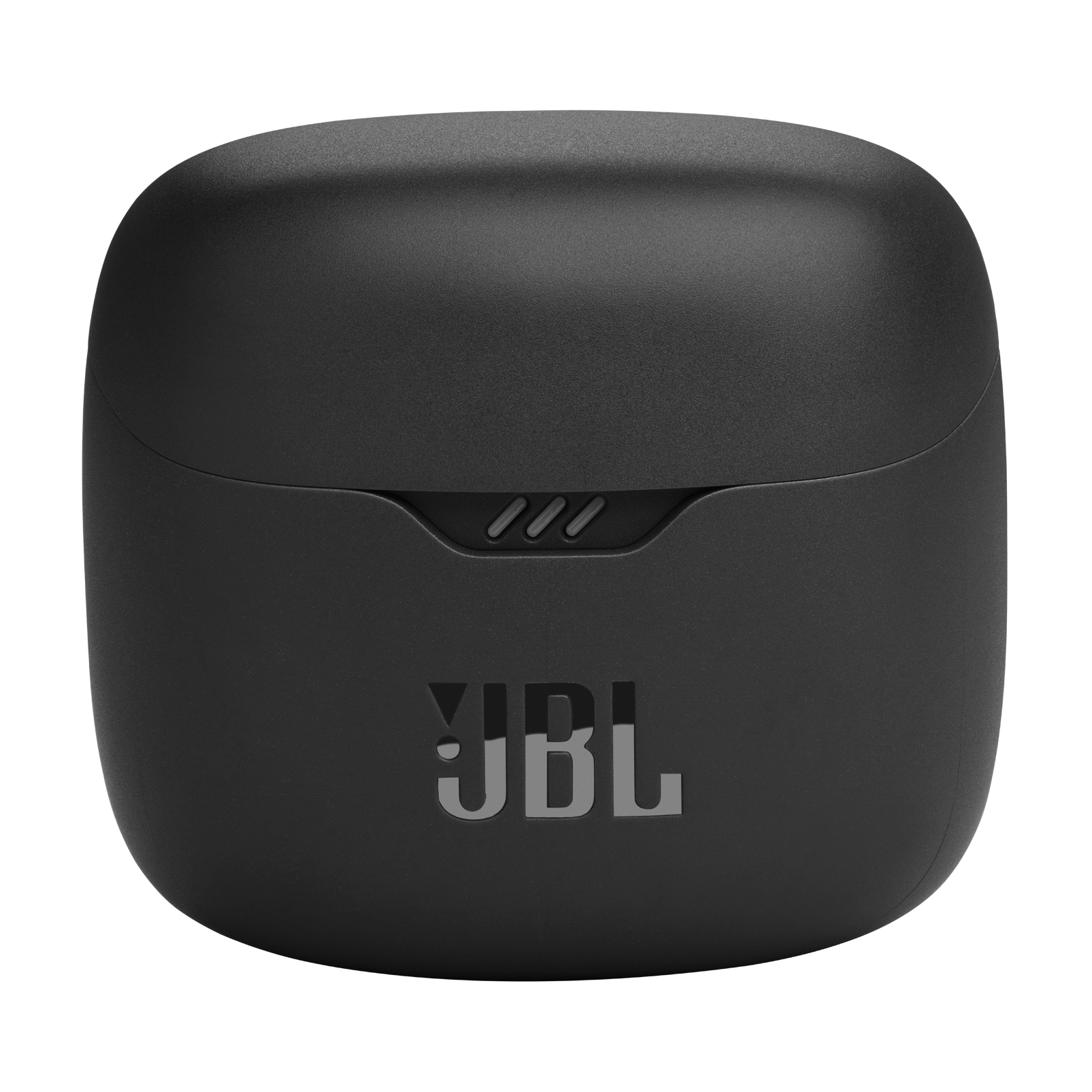 JBL kulaklıklar için kapalı siyah bir şarj kutusu, JBL logosu görünür.