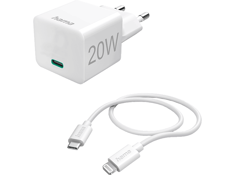 Hama Usb-c Netadapter + Lightning-kabel 20 W Pd Wit (201620)