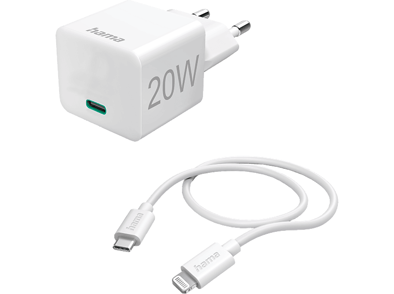 Hama Adaptateur Secteur USB-C + Câble Lightning 20W PD Blanc