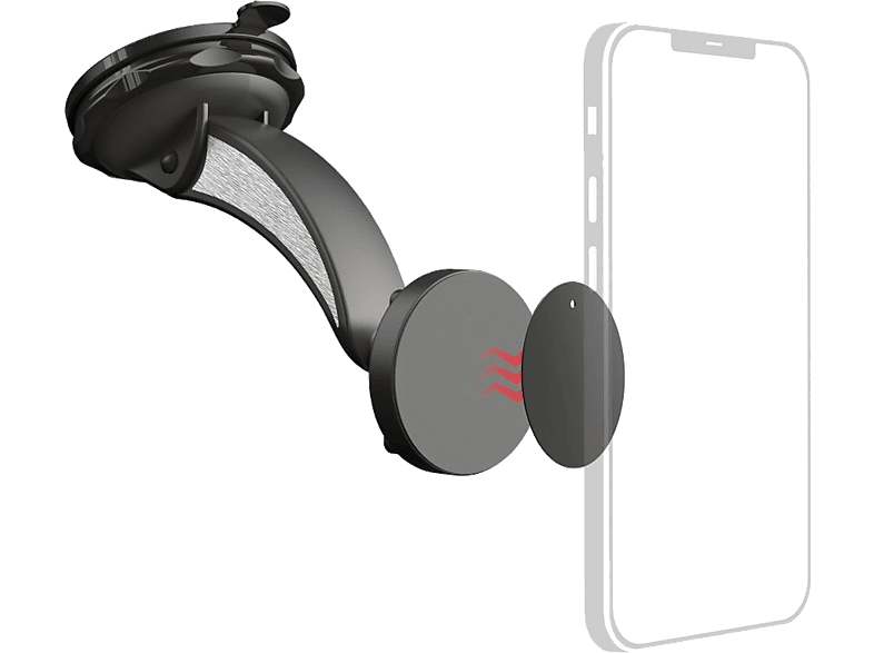 Hama Support de téléphone magnétique pour voiture avec ventouse Noir