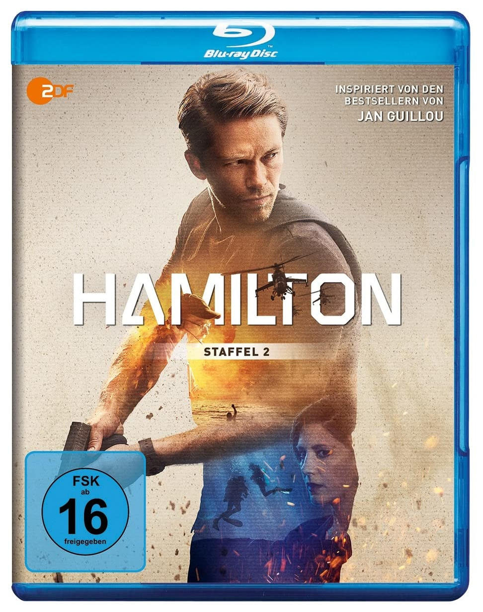 Blu-ray-Cover mit Mann mit Waffe. Titel: Hamilton.