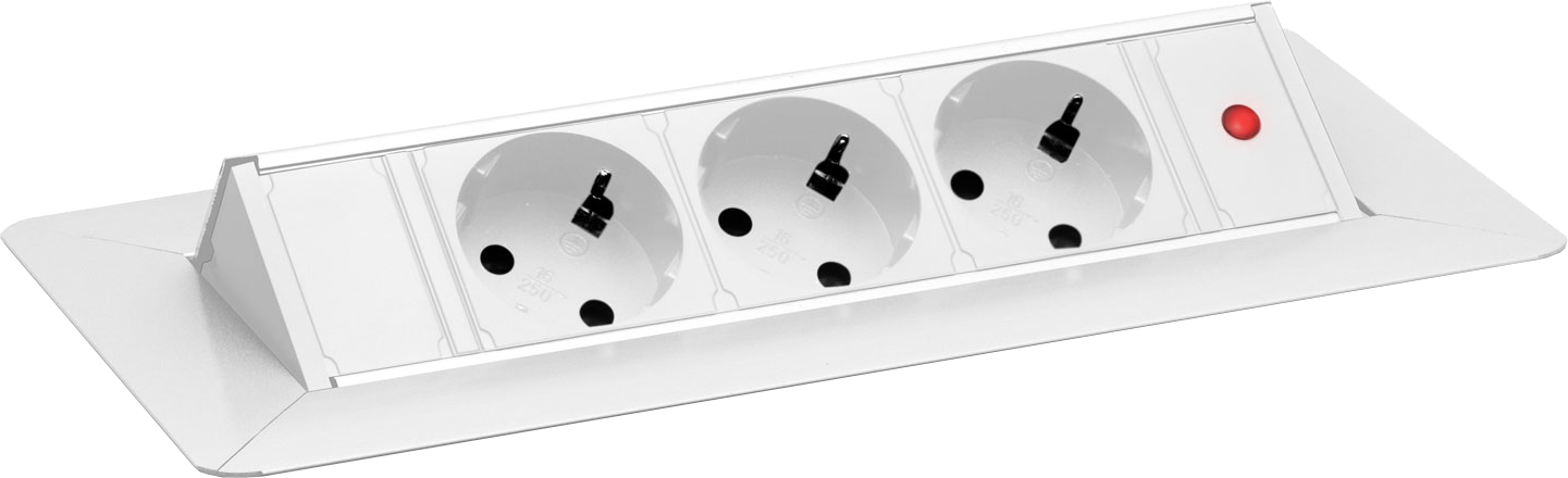 DELIGHT Rejtett elosztó 3 aljzat, felnyíló kivitel, fehér (20440WH)