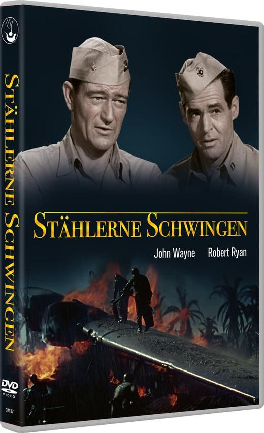 DVD-Cover eines Films mit zwei Männern in Uniform und einer Szene von Feuer und Explosionen.