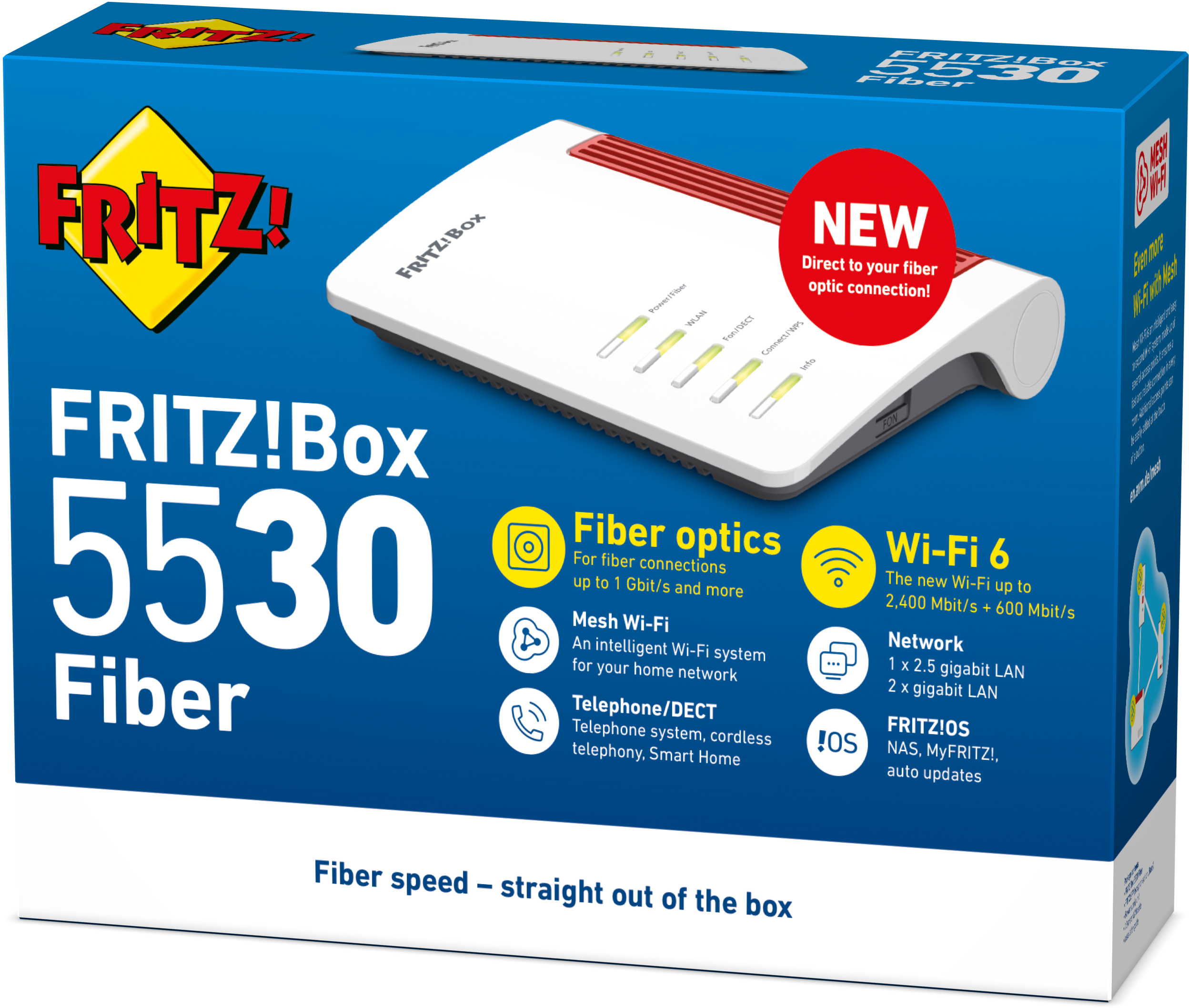Una scatola con il nome Frit!z e l'immagine di un router bianco.