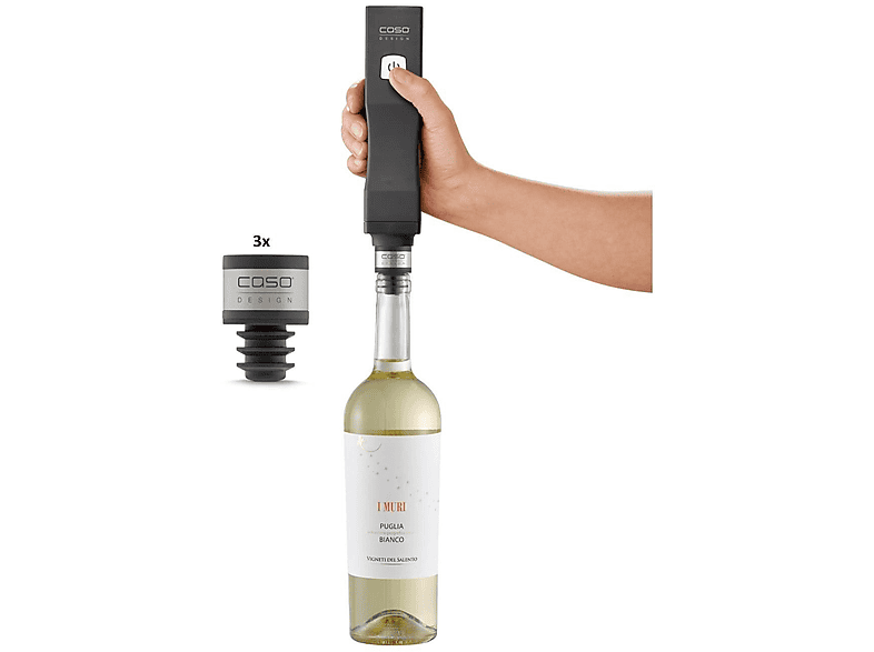 Caso 1257 Wine Lock Vakuum Aromaverschlüsse, 3er-Set; Weinflaschenverschluss