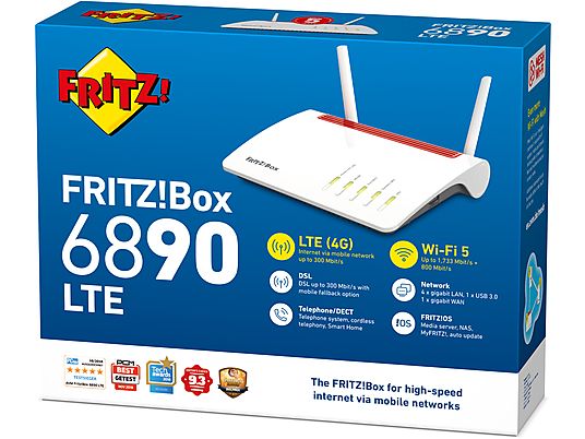 AVM FRITZ!Box 6890 LTE International - Router wireless (Bianco)