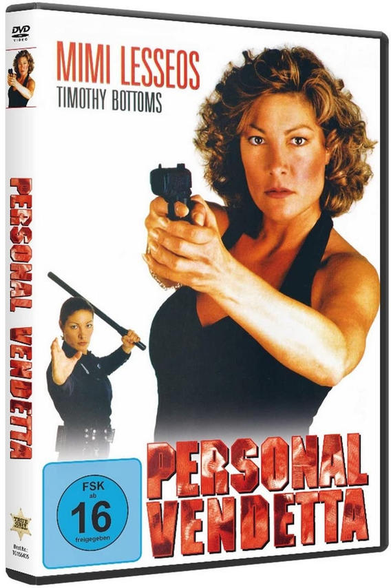 DVD-Cover: Eine Frau richtet eine Waffe. Text: Mimi Lesseos und Timothy Bottoms, Personal Vendetta.