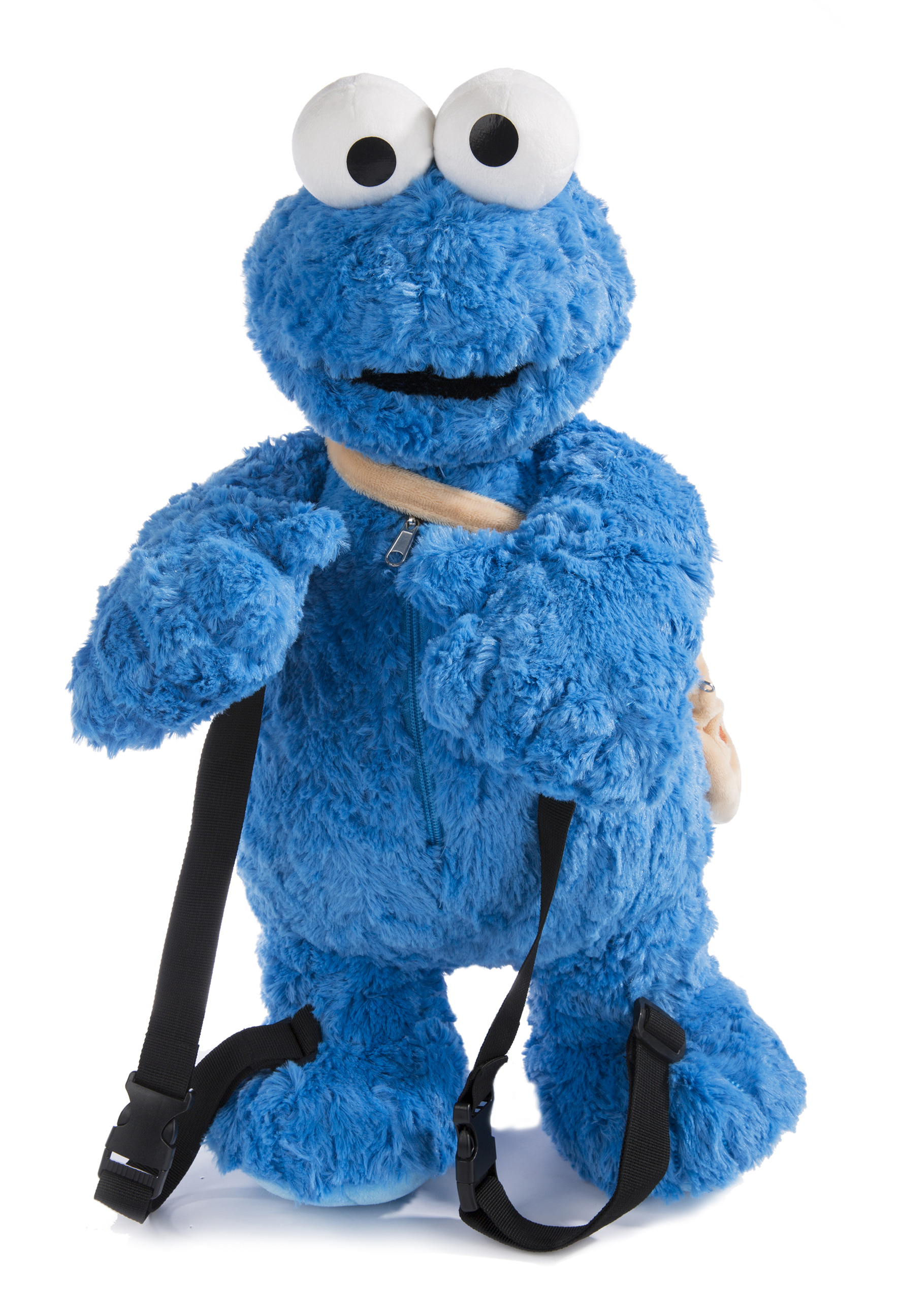 JOOJEE Krümelmonster 3D Plüsch Rucksack, 60 cm Plüschtier Blau