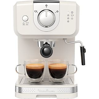 Cafetera express - Moulinex XP330A10 Opio Soleil, 1450 W, 15 Bar, 1.5 L, Bomba de presión, Boquilla de vapor, 2 tazas, Calentador de tazas, Marfil