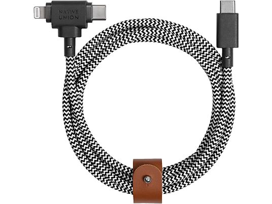 NATIVE UNION Belt Cable Duo - 2-in-1 Lightning- und USB-C Kabel (Zebra)