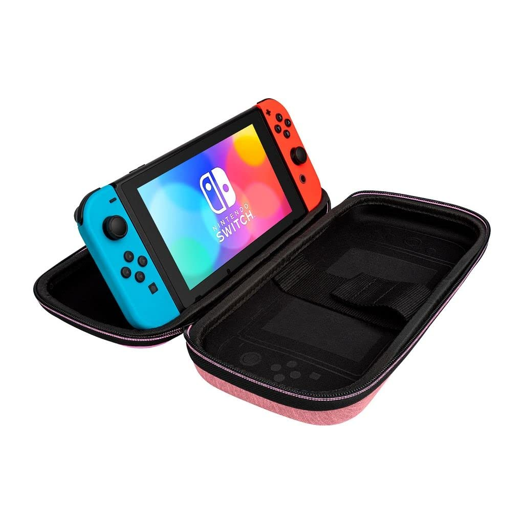 Funda - PDP Funda Deluxe Travel Case Peach, Para Nintendo Switch, Rosa y Azul