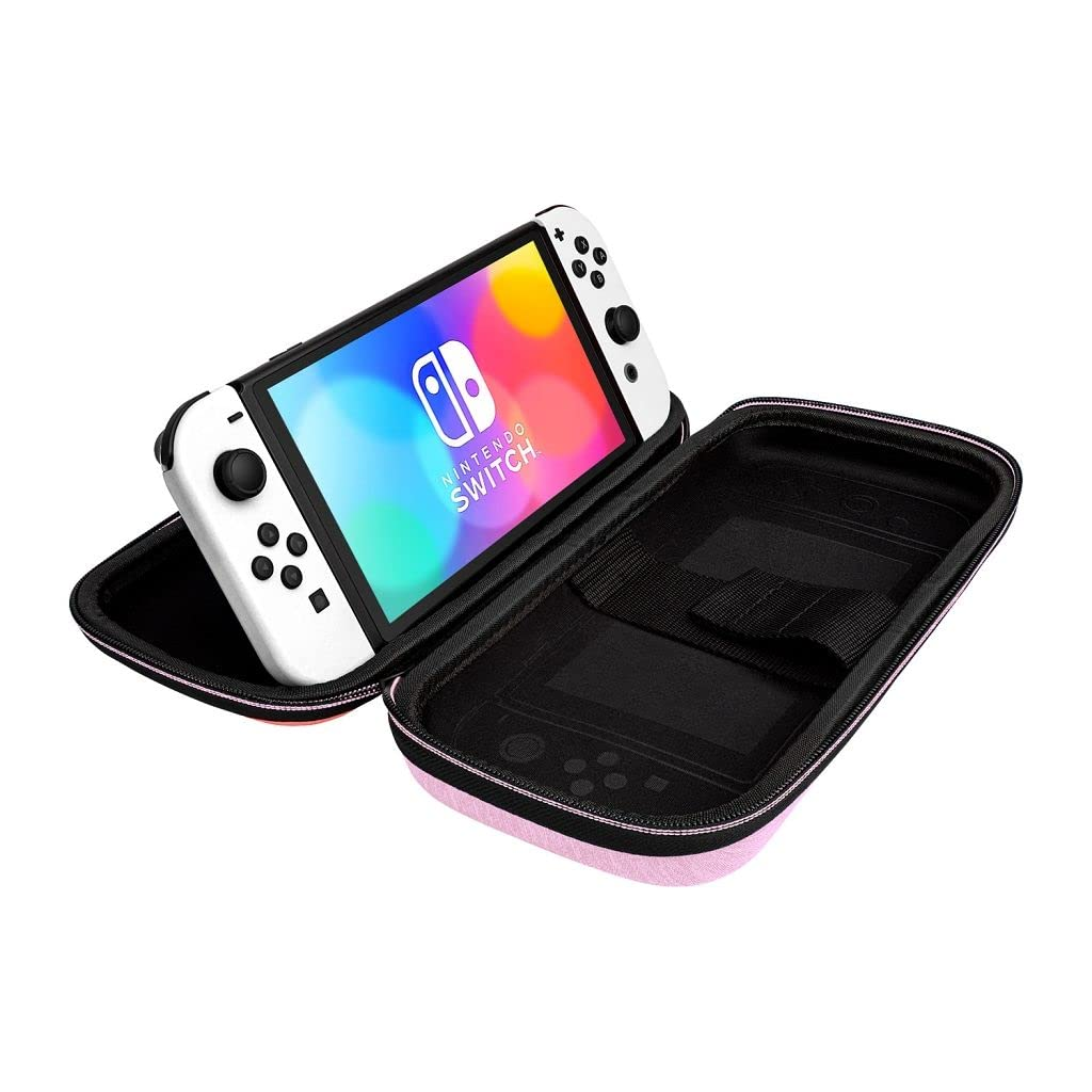 Funda - PDP Funda Deluxe Travel Case Peach, Para Nintendo Switch, Rosa y Azul
