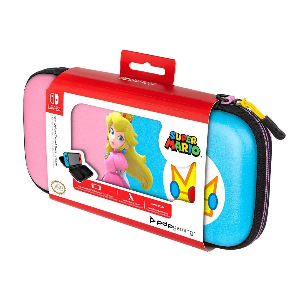 Funda - PDP Funda Deluxe Travel Case Peach, Para Nintendo Switch, Rosa y Azul