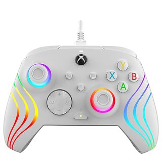 Mando Xbox - PDP Afterglow Wave, Para Xbox Series X, Cable, Blanco