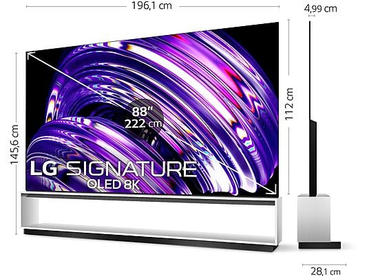 TV OLED 88" - LG OLED88Z29LA, OLED 4K, Procesador Inteligente α9 Gen5 AI Processor 8K, Smart TV, DVB-T2 (H.265), Negro