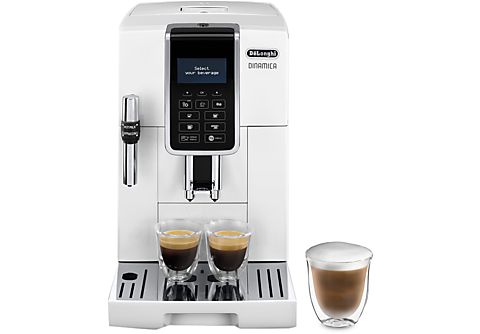 DE LONGHI ECAM350.35.W Dinamica Kaffeevollautomat (Weiß, Kegelmahlwerk, 15 bar)