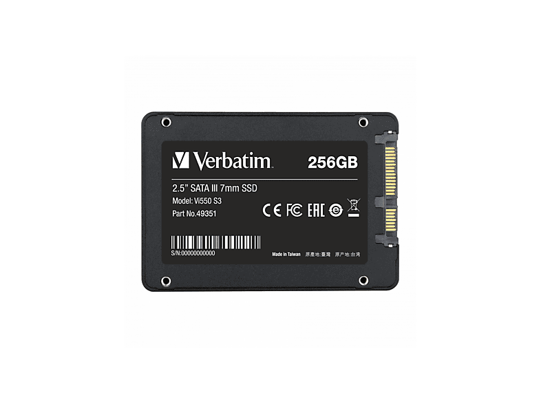 VERBATIM Vi550 S3 256GB 2.5 inç SATA-3 Dahili SSD Siyah Fiyat