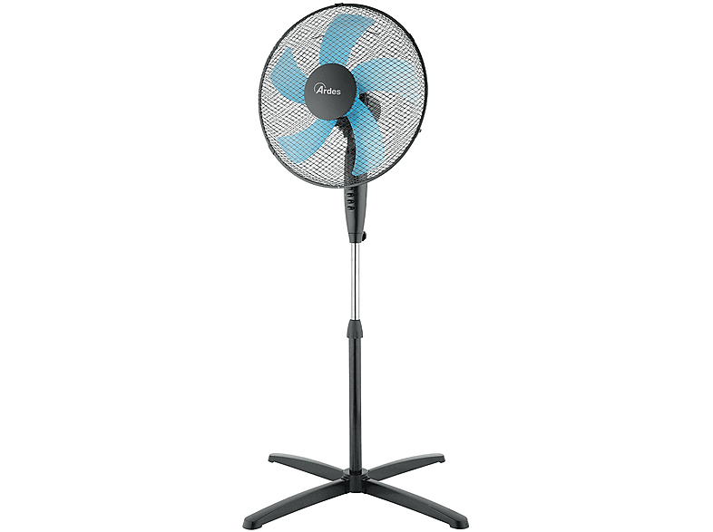 Ardes Ventilatore A Piantana Silenzioso, 40 Cm, Oscillante Con Altezza E  Inclinazione Regolabile, Nero