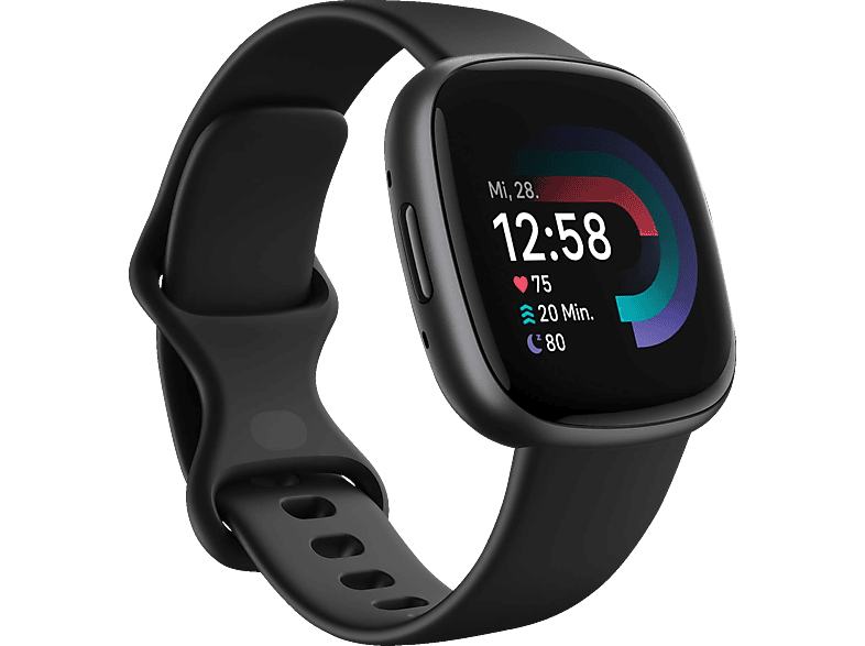 FITBIT Versa 4 Smartwatch Aluminium S/L, Black/Graphite Elastomer