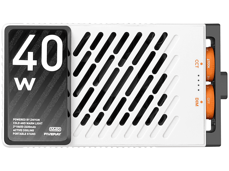 Led per foto e video portatile Zhiyun Fiveray M40, 14000 lux, 40W, batteria 2600 mAh Illuminatore