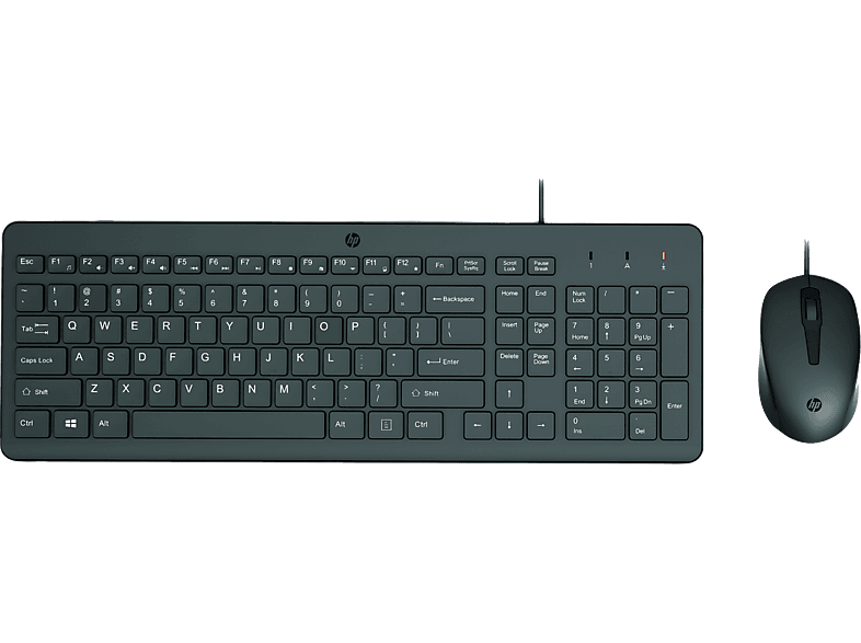HP 150 Via Kabel Toetsenbord + Muis Zwart afbeelding