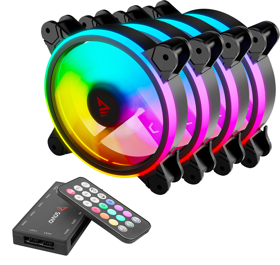 SAVIO Hűtő ventilátor szett, 4x120mm, RGB, távirányító (FAN-01)