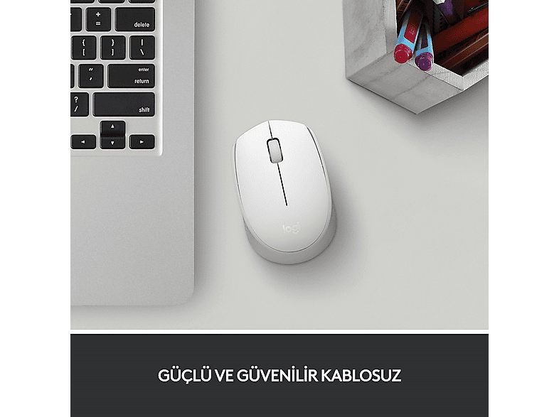 LOGITECH M171 USB Alıcılı Kablosuz Kompakt Mouse - Beyaz_1