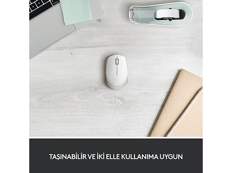 LOGITECH M171 USB Alıcılı Kablosuz Kompakt Mouse - Beyaz_2