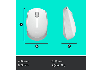 LOGITECH M171 USB Alıcılı Kablosuz Kompakt Mouse - Beyaz_7