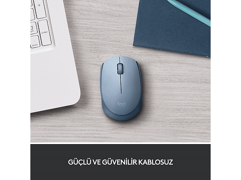 LOGITECH M171 USB Alıcılı Kablosuz Kompakt Mouse - Açık Mavi_1