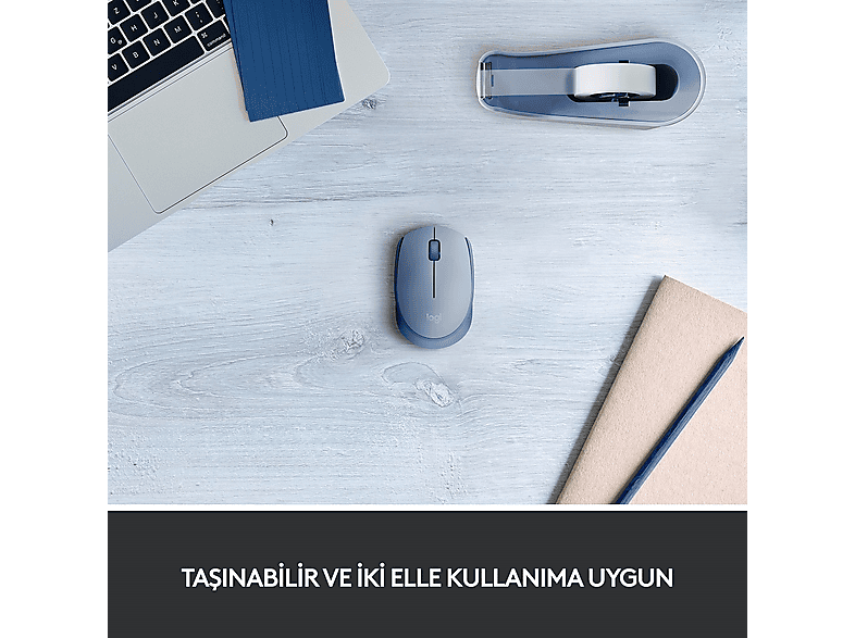 LOGITECH M171 USB Alıcılı Kablosuz Kompakt Mouse - Açık Mavi_2