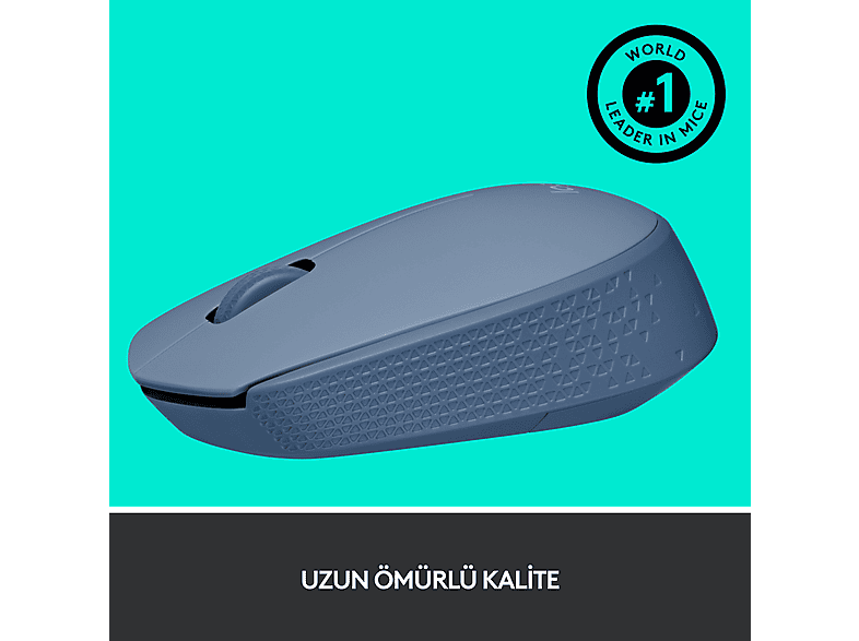 LOGITECH M171 USB Alıcılı Kablosuz Kompakt Mouse - Açık Mavi_4