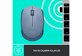 LOGITECH M171 USB Alıcılı Kablosuz Kompakt Mouse - Açık Mavi_5