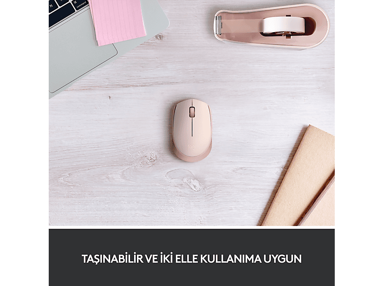 LOGITECH M171 USB Alıcılı Kablosuz Kompakt Mouse - Pembe_2