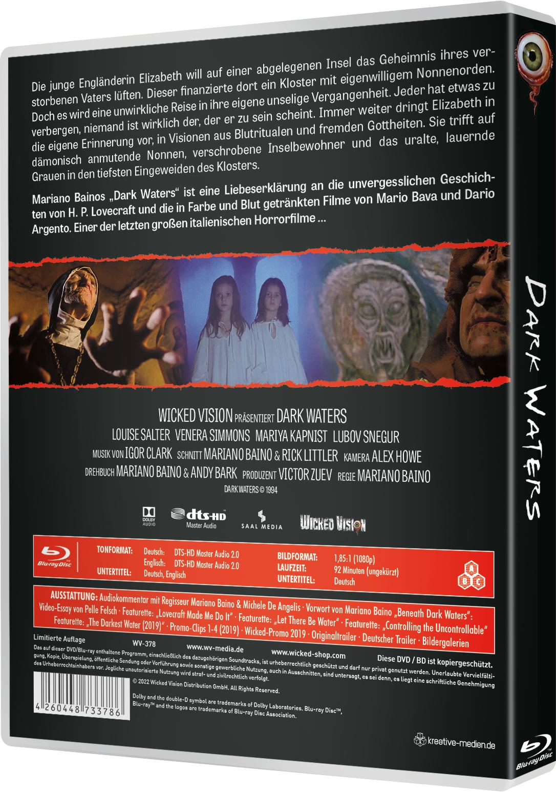 DVD-Hülle Rückseite mit Text und Bildern aus einem Film.