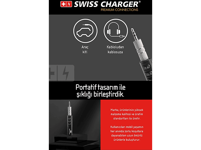 SWISS CHARGER Charger SCC30036 Bluetooth Aux Dönüştürücü_2