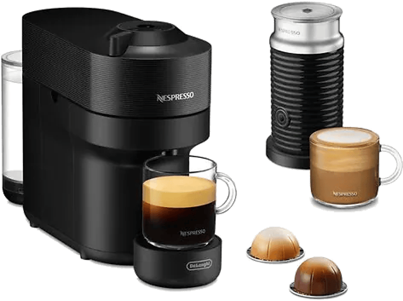 DE-LONGHI ENV90.BAE Vertuo Pop&Aeroccino3 Nespresso kapszulás kávéfőző, fekete