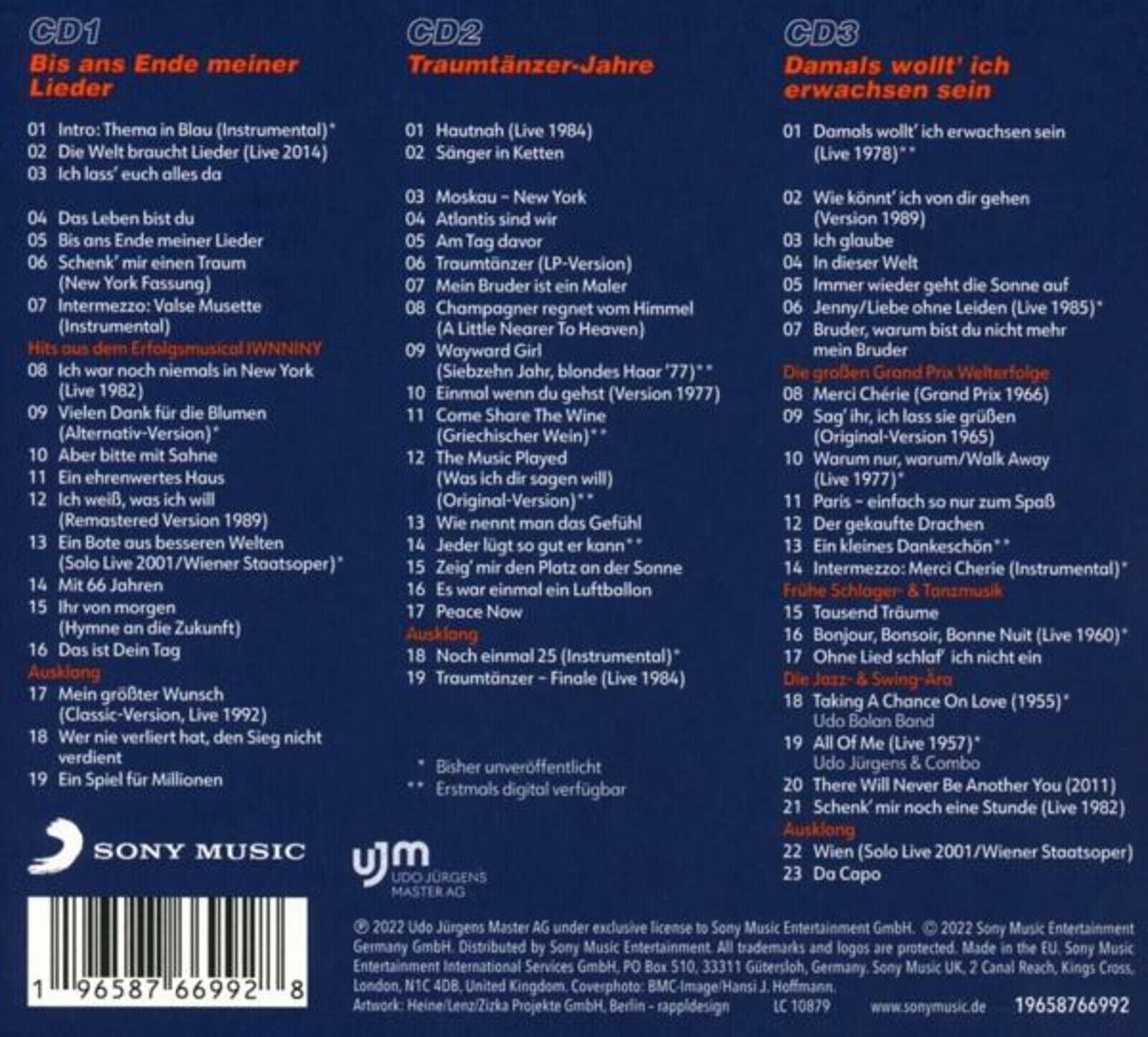 CD-Hülle mit Text auf Deutsch. Das Cover zeigt Bilder eines Mannes und einer Frau.