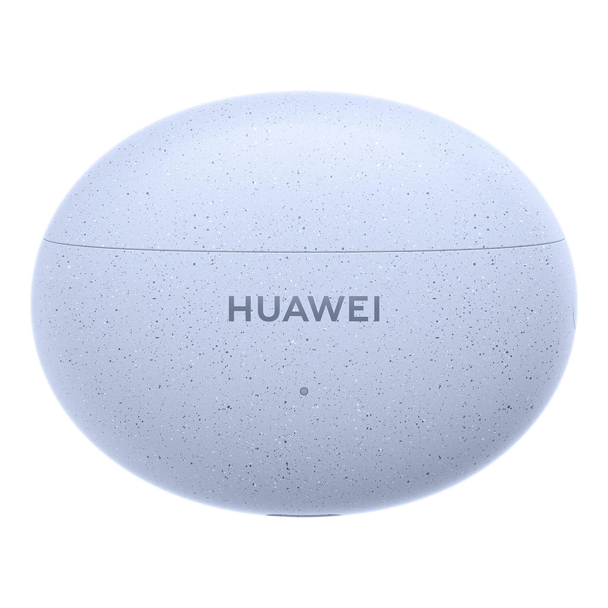 Hellblaue, ovale Ohrhörer-Hülle.