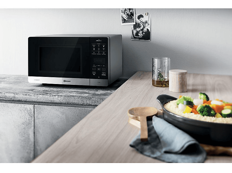 BAUKNECHT MW 49 SL, Mikrowelle (800 Watt, Grillfunktion, Heißluftfunktion & Dampffunktion)