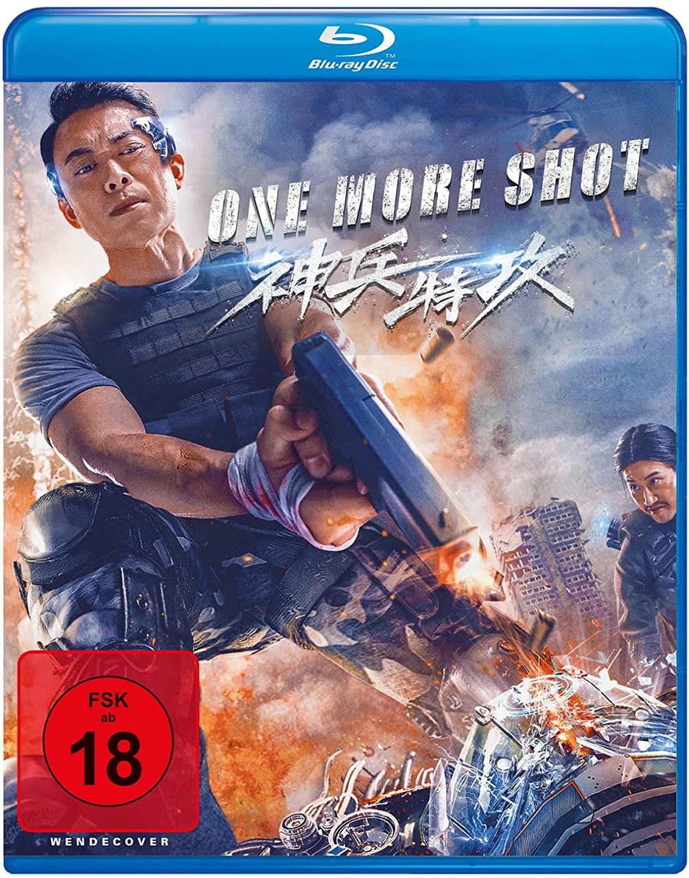 Blu-ray-Cover: Mann hält eine Pistole. Text 'ONE MORE SHOT' und chinesische Schriftzeichen sichtbar.
