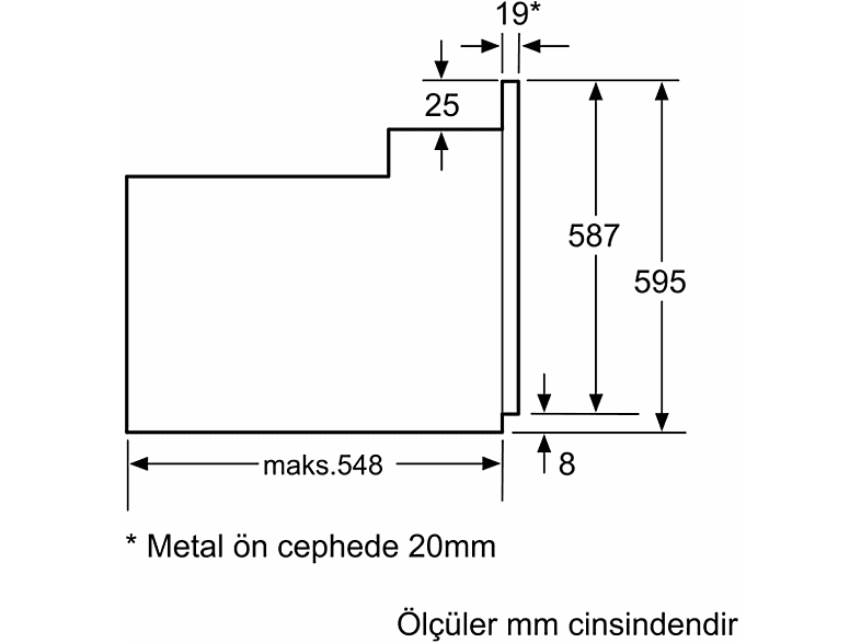 BOSCH HBF514BH1T 66L Ankastre Fırın Antrasit Gri_6