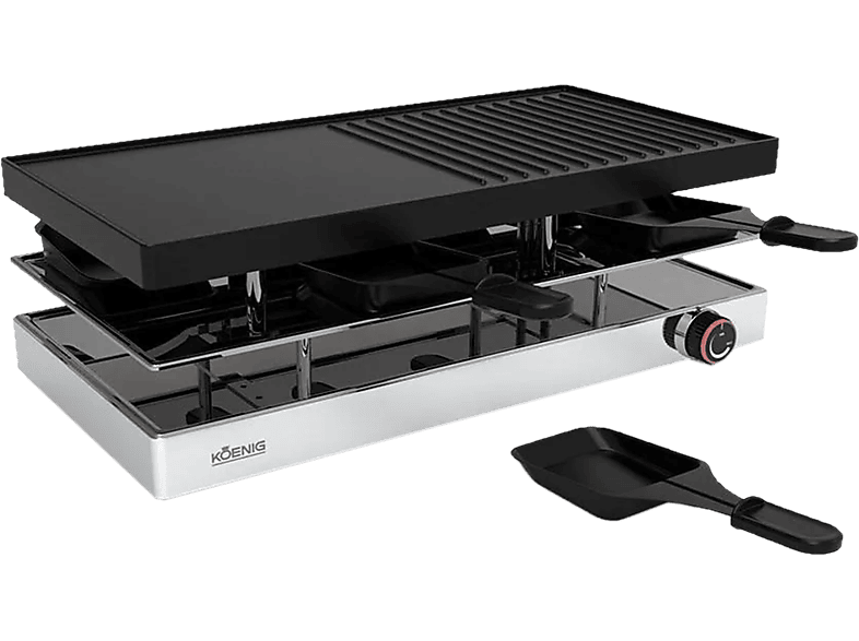 KOENIG B02247 - Raclette-Grill (Schwarz/Silber)